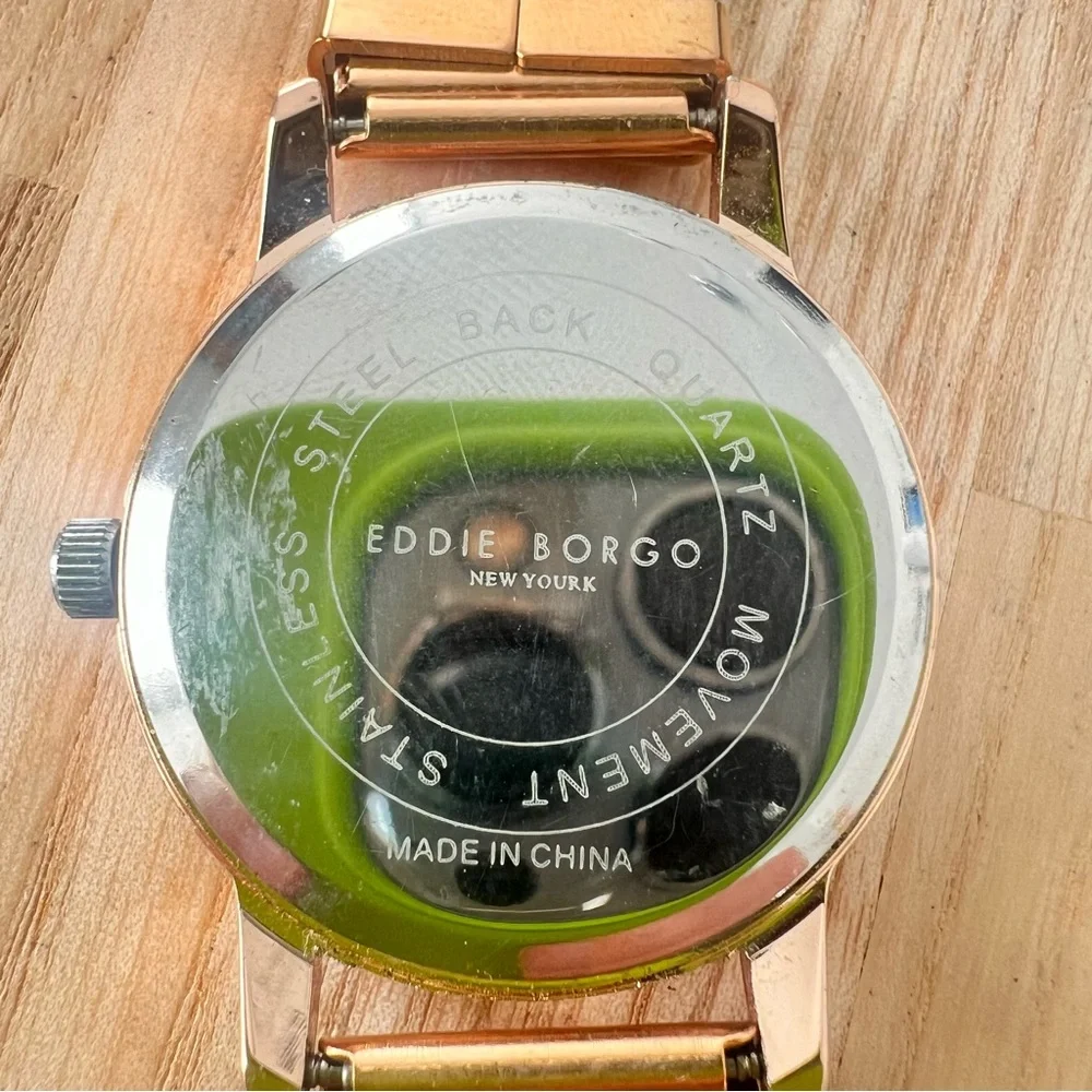 Eddie Borgo New York ladies rose gold tone dress watch NEW BATTERY